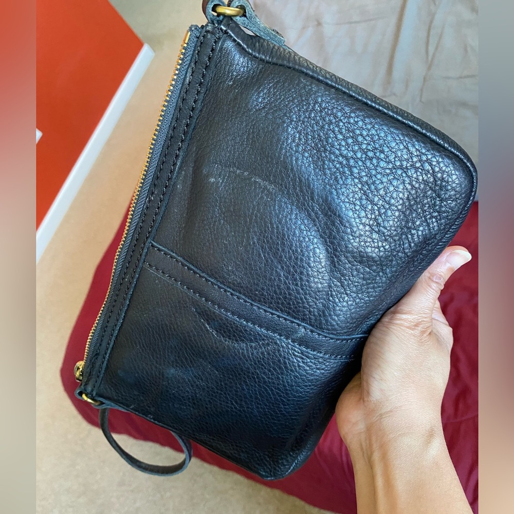 Fossil Black Pebbled Leather Crossbody Bag - Picture 5 of 7